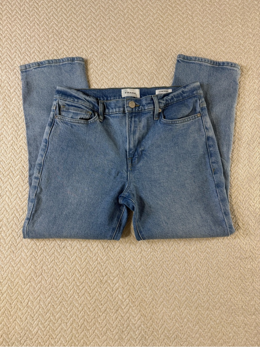 FRAME Le High Straight "Caye Sand" Wash Women's Jeans Size 31